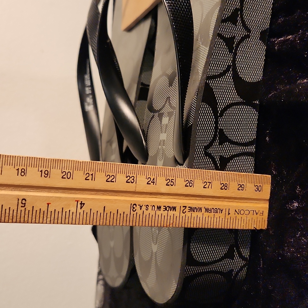 Coach Monogram Black and Gray Plateform Flip Flops - Picture 5 of 7